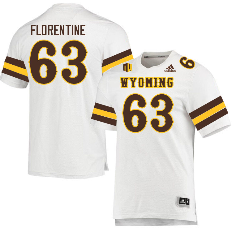Wyoming Cowboys #63 Ben Florentine College Football Jerseys Stitched Sale-White
